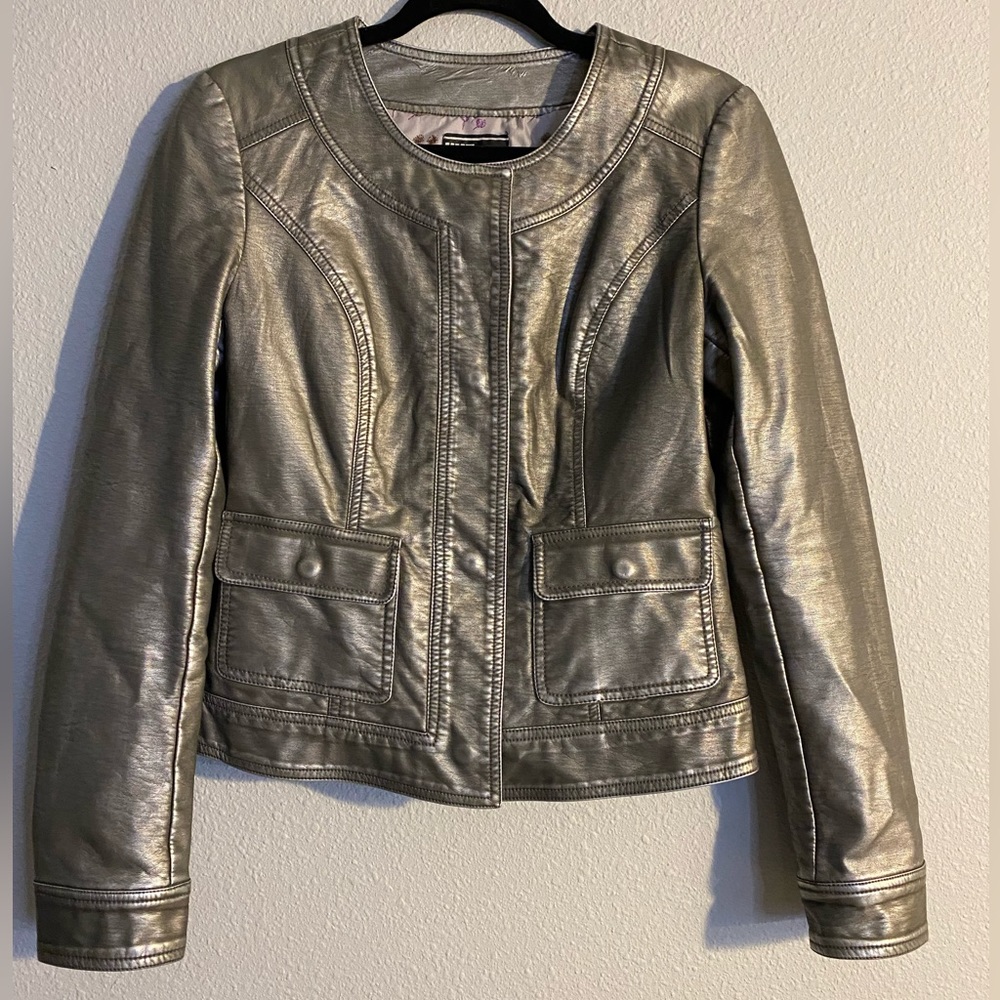 KUT FROM THE KLOTH | Women's Gray Faux Leather Jacket | Medium | GUC |